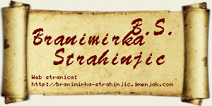 Branimirka Strahinjić vizit kartica